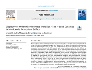 Displacive or Order-Disorder Phase Transition? The H-bond Dynamics in Multicaloric Ammonium Sulfate
